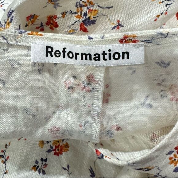 NEW Reformation Carmelo Gabrielle Linen Wrap Dress Women’s XL - Picture 2 of 6